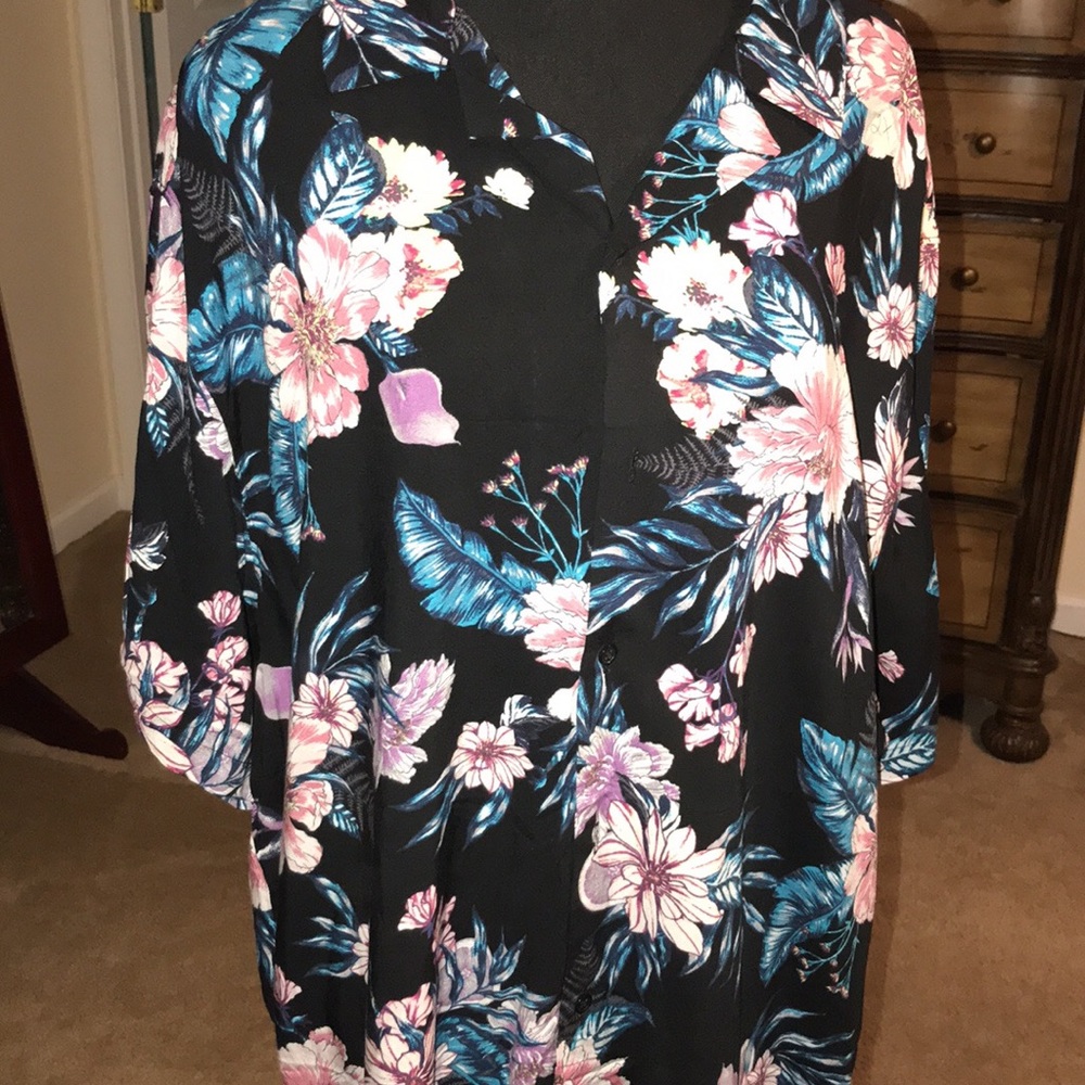 Tropical button down shirt sized 2x